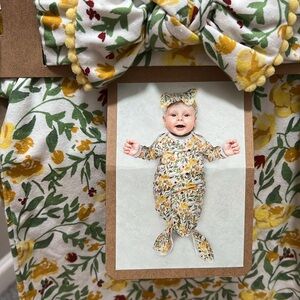 Baby essentials Photo Op Headband and gown 0-3 months